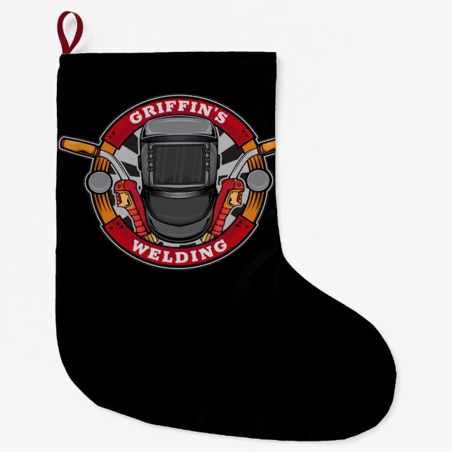 Personalisierte Schweißwerkschnecke Großer Weihnachtsstrumpf (Vorderseite)