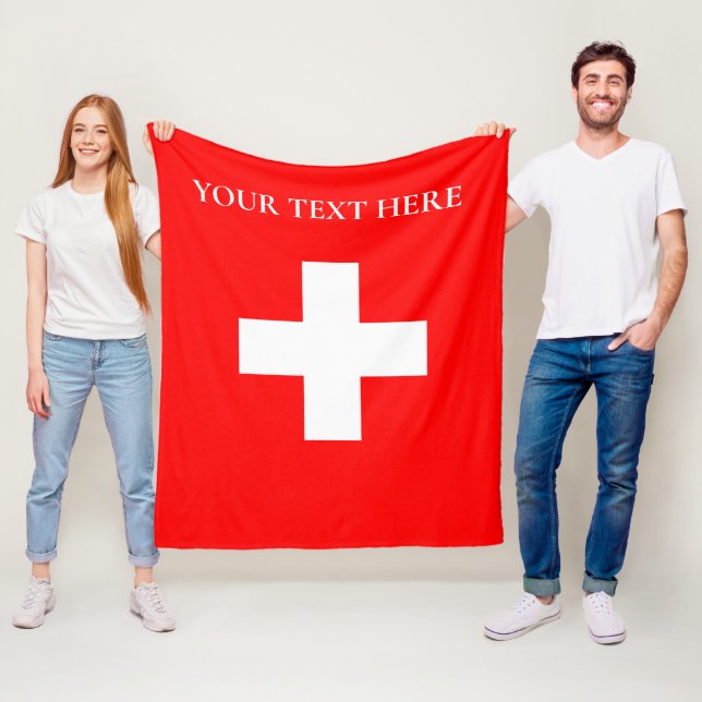 Personalisierte Schweiz Flagge Schweiz Schweizer E Fleecedecke (Beispiel)