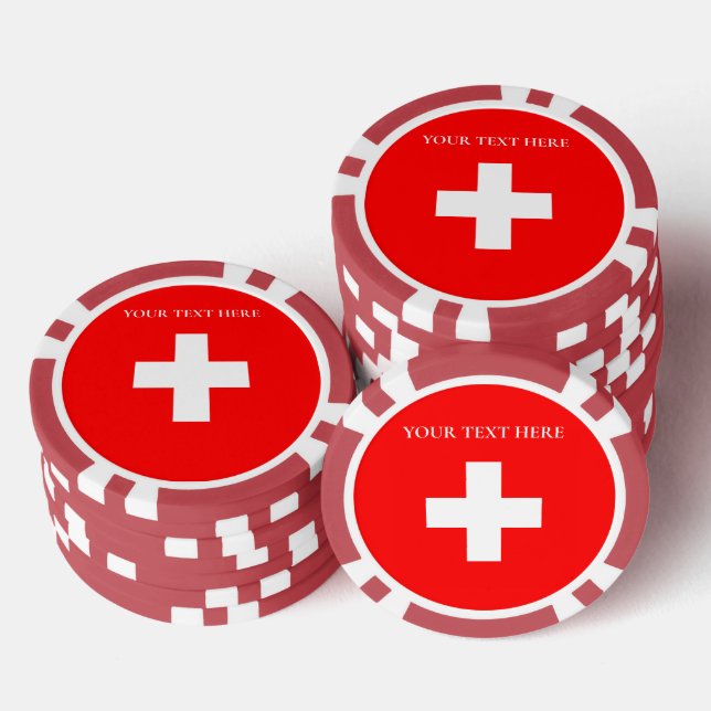 Personalisierte Schweiz-Flagge Schweiz Schweizer E Pokerchips (Stapel)