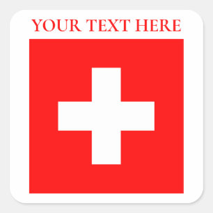 Personalisierte Schweiz Flagge Schweiz Schweizer E Quadratischer Aufkleber