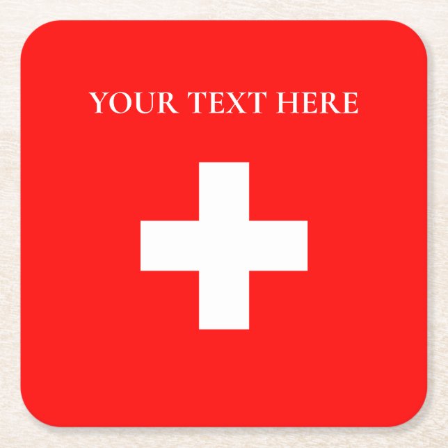 Personalisierte Schweiz-Flagge Schweiz Schweizer E Rechteckiger Pappuntersetzer (Vorderseite)