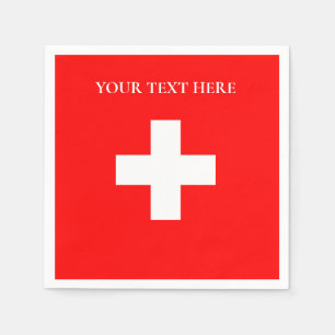 Personalisierte Schweiz Flagge Schweiz Schweizer E Serviette