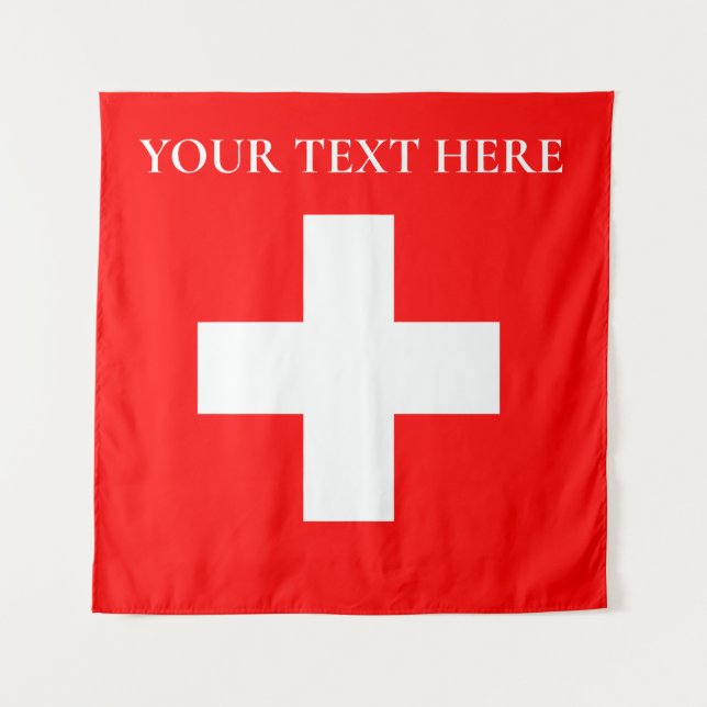 Personalisierte Schweiz-Flagge Schweiz Schweizer E Wandteppich (Vorderseite (Horizontal))