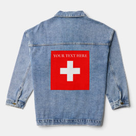 Personalisierte Schweiz Schweiz Schweiz Schweiz Eu Jeansjacke