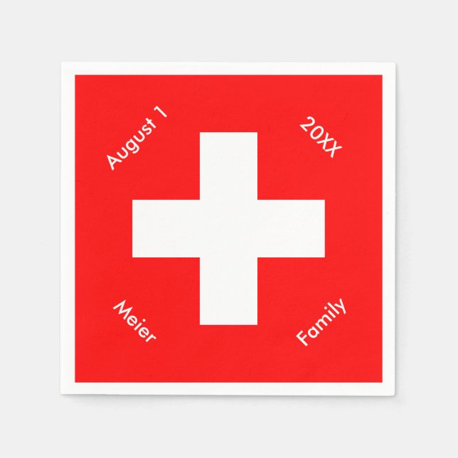 Personalisierte Schweiz Serviette (Vorderseite)