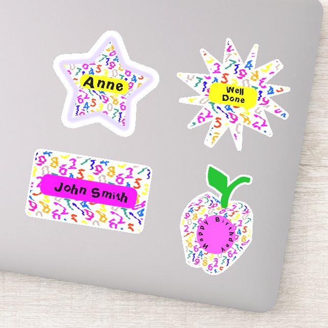 Personalisierte Schwindelzahlen Aufkleber (Detail)