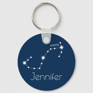 Personalisierte Scorpio Zodiac-Konstellation Schlüsselanhänger