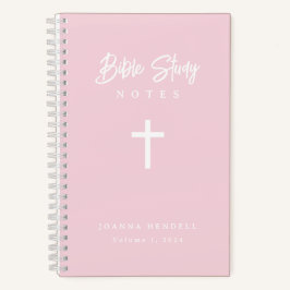 Personalisierte Script-Kalligrafie Pink Bible-Stud Notizbuch