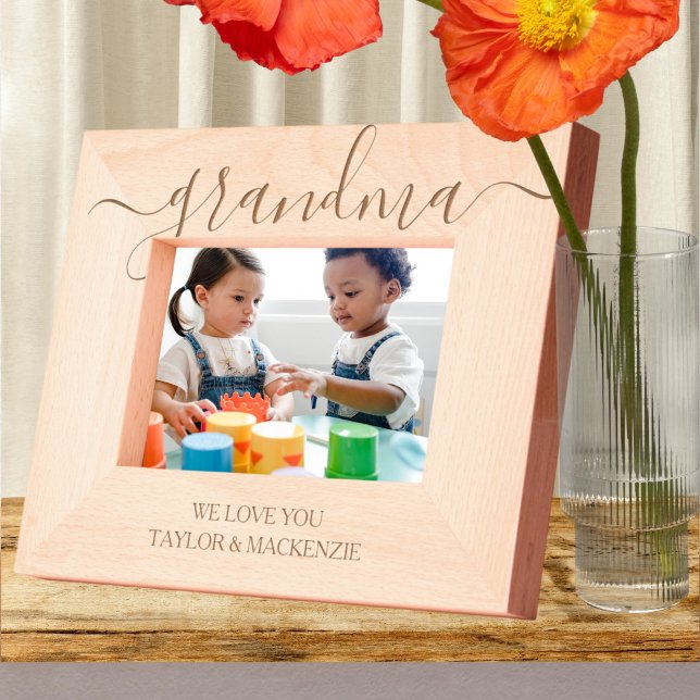 Personalisierte Scroll Typografie Geätzte Rahmen (Personalized Scroll Typography Etched Frames by Ricaso. Add your own text top and bottom. customized)