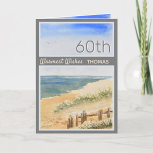 Personalisierte Seashore Beach 60. Geburtstagskart Karte