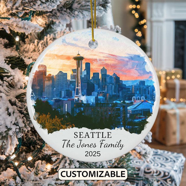 Personalisierte Seattle Ornament, Geschenk von Was Keramik Ornament (Von Creator hochgeladen)