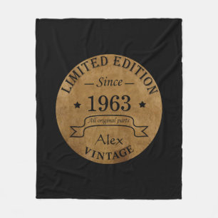 Personalisierte sechzig Vintage 60. Geburtstagsges Fleecedecke