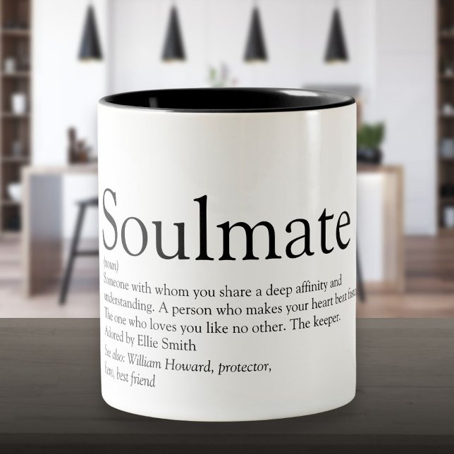 Personalisierte Seelendefinition Zweifarbige Tasse (Personalized Soulmate Definition Two-Tone Coffee Mug)