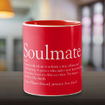 Personalisierte Seelenverwandtschaft Definition Ro Zweifarbige Tasse<br><div class="desc">Personalisieren Sie für diese ganz besondere Person in Ihrem Leben,  Ihre Seelenverwandte,  um ein einzigartiges Valentin,  Weihnachten oder Geburtstagsgeschenk zu schaffen. Ein perfekter Weg,  ihnen zu zeigen,  wie phantastisch sie jeden Tag sind. Entwickelt von Thisisnotme©</div>