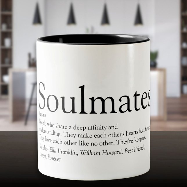 Personalisierte Seeleute Definition Zwei-Tonen-Kaf Zweifarbige Tasse (Personalized Soulmates Definition Two-Tone Coffee Mug)