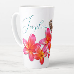 Personalisierte Seesterne-Plumeria-Blumen Milchtasse