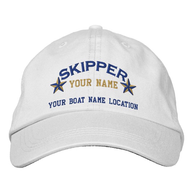 Personalisierte Segelskipper-Stars Bestickte Baseballkappe (Vorderseite)