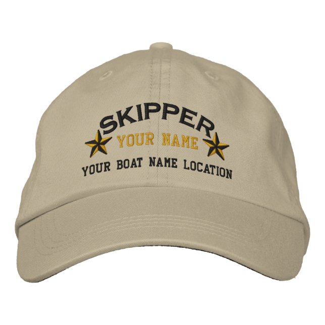 Personalisierte Segelskipper-Stars Bestickte Kappe (Vorderseite)