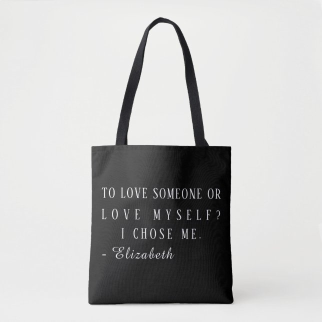 Personalisierte Selbstliebe-Zitat-Ästhetik-Tasche  (Vorderseite)