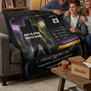 Personalisierte Senior Night Football Decke Custom Sherpadecke