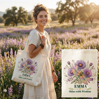 Personalisierte September-Geburtsblume Schmetterli Tragetasche
