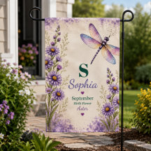 Personalisierte September-Geburtsblumen-Gartenflag
