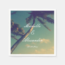 Personalisierte Servietten für Strandzielhochzeit