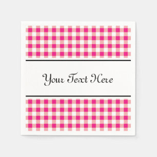 Personalisierte Servietten   rotes Gingham-Muster