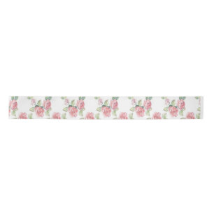 Personalisierte Shabby-Chic-Rosa-Rosen-Blumen Satinband