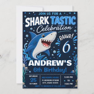 Personalisierte Shark-Geburtstagsfeier Einladung