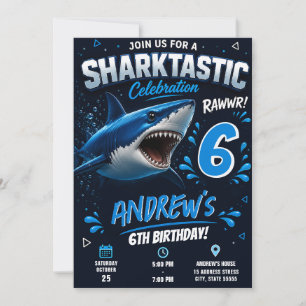 Personalisierte Sharktastische Geburtstagsfeier Einladung