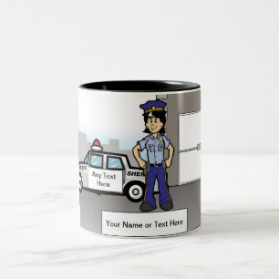 Personalisierte Sheriff Stellvertreterin des Carto Zweifarbige Tasse