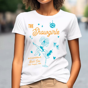 Personalisierte Showgirl Brautparty Junggesellinne T-Shirt