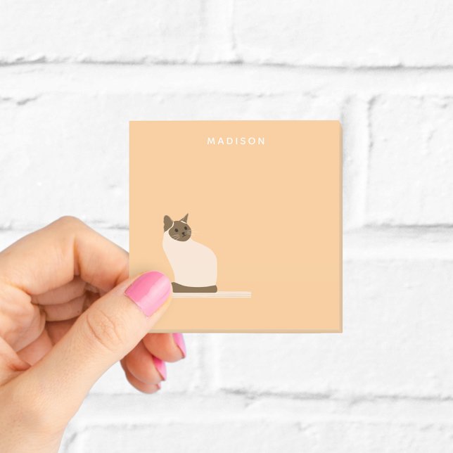 Personalisierte Siamkatze Orange Haftnotizen Post-it Klebezettel (Von Creator hochgeladen)
