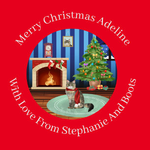 Personalisierte sibirische Kitty Cat Weihnachten Geschenkpapier