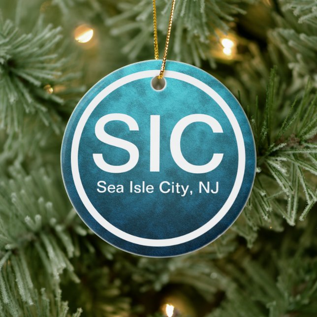 Personalisierte SIC Sea Isle City NJ Beach Weihnac Keramik Ornament (Baum)