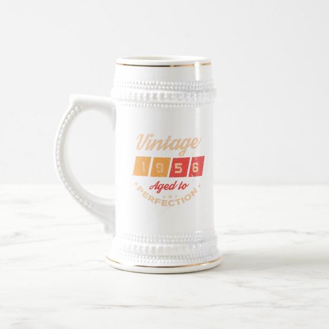 Personalisierte siebzig Vintage 70. Geburtstagsfei Bierglas (Links)