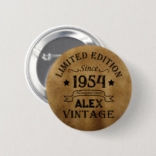Personalisierte siebzig Vintage 70. Geburtstagsfei Button