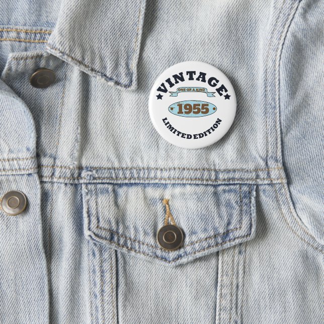 Personalisierte siebzig Vintage 70. Geburtstagsfei Button (Beispiel)