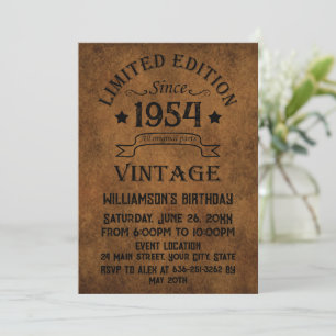 Personalisierte siebzig Vintage 70. Geburtstagsfei Einladung