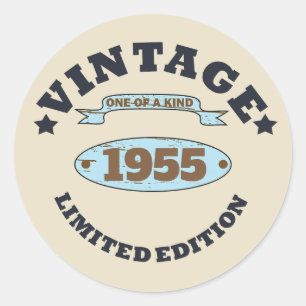 Personalisierte siebzig Vintage 70. Geburtstagsfei Runder Aufkleber