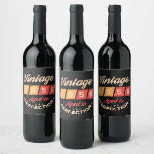 Personalisierte siebzig Vintage 70. Geburtstagsfei Weinetikett