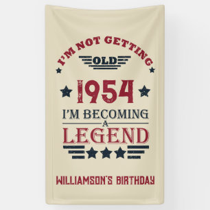 Personalisierte Siebziger Vintage 70. Geburtstagsf Banner