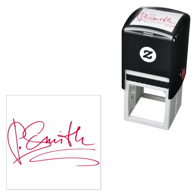 Personalisierte Signatur rot Permastempel (Beispiel)