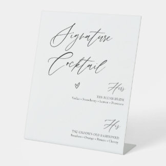 Personalisierte Signature-Cocktails Hochzeitsbar-M Sockelschild