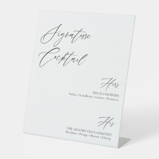 Personalisierte Signature-Cocktails Hochzeitsbar-M Sockelschild