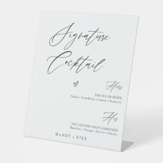 Personalisierte Signature-Cocktails Hochzeitsbar-M Sockelschild