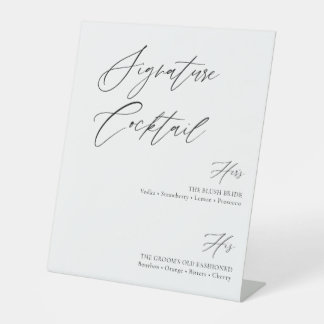 Personalisierte Signature-Cocktails Hochzeitsbar-M Sockelschild