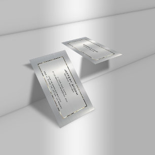 Personalisierte Silber-Graue Metallic-Textur Visitenkarte