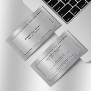 Personalisierte Silber-Graue Metallic-Textur Visitenkarte